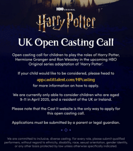 harry potter casting